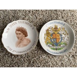 Queen Elizabeth II Memorabilia: 1953 Coronation  + Jubilee China, Stamps,+ Coins